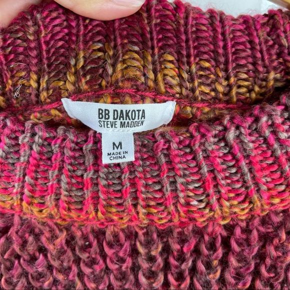 BB Dakota Multi Color Ombré Open Weave Women’s Sweater Size Medium - Picture 3 of 11